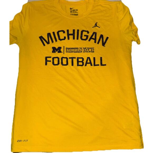 Nike Dri Fit Michigan Wolverines Short Sleeve T Shirt Mens Large - Picture 1 of 8